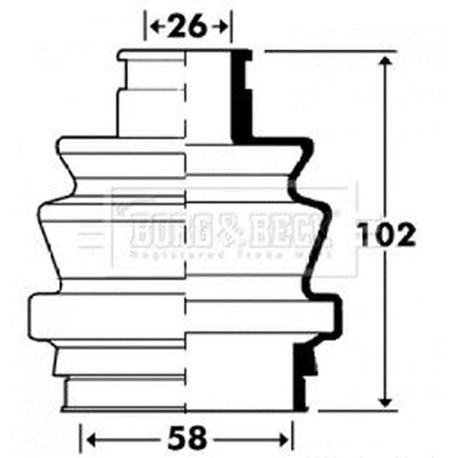Borg & Beck Drive Shaft Bellow Kit transmission sided BCB2911