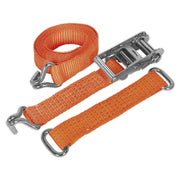 Sealey Car Transporter Ratchet Tie Down 50mm x 3m Steel Wheel Single 4500kg Brea Sealey - Dynamic Drive