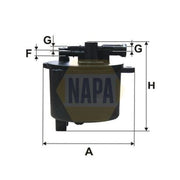 NAPA Fuel Filter Element fits Citroën C-Crosser 2007-2012 2.2