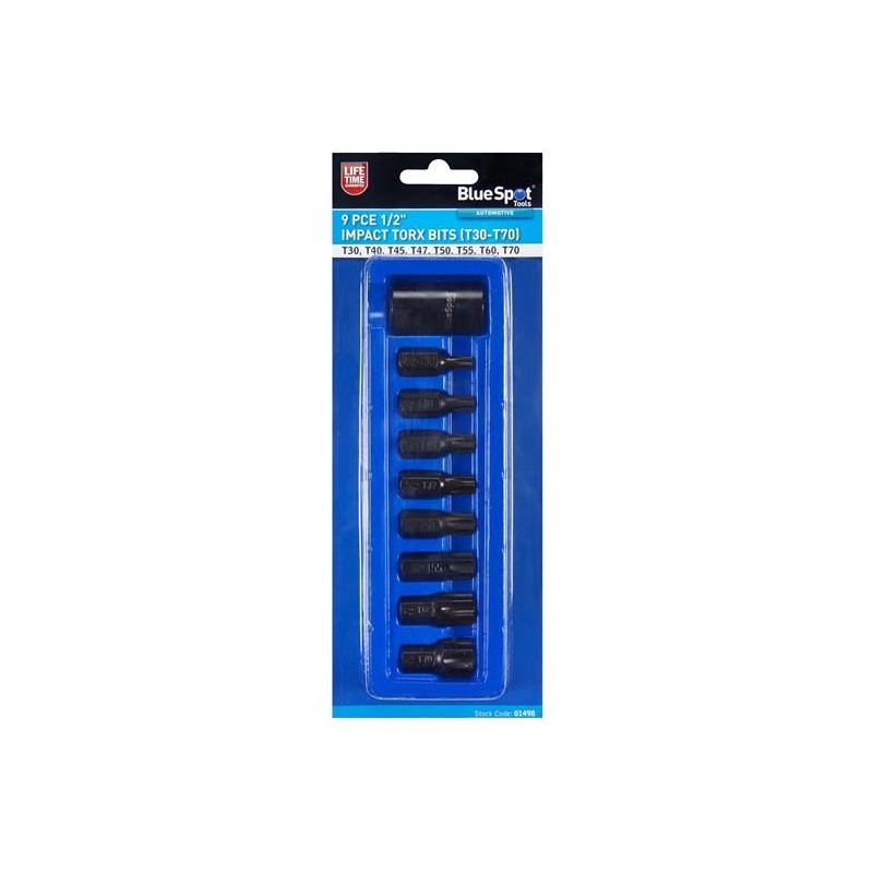 Bluespot Tools 1/2in Impact TORX Bit Set, 9 Piece BlueSpot Tools - Dynamic Drive