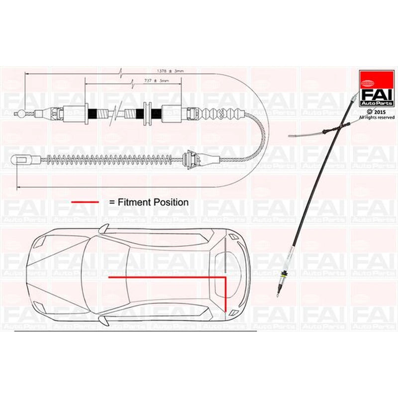 FAI Handbrake Cable Left Rear fits Opel Corsa B 1993-2000
