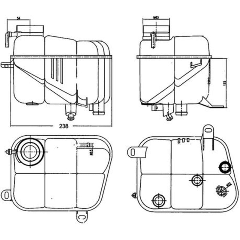 Mahle Coolant Expansion Tank fits Mercedes-Benz S-Class 1991-1999