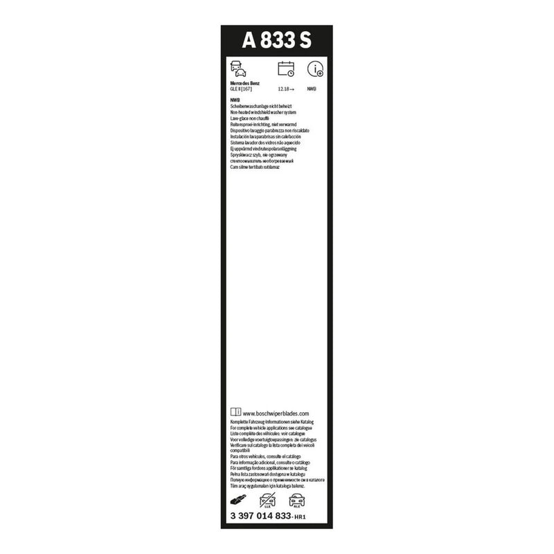 Bosch Aerotwin Wiper Blade Set 650mm + 550mm — A833S fits Mercedes-Benz Gle