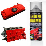 E-Tech Red Engine Enamel Spray On 400ml Heat Resistant High Temp Paint E-Tech - Dynamic Drive