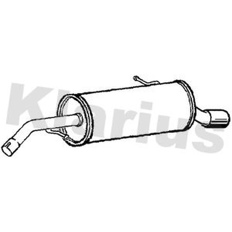 Klarius Box With Tail Pipe Rear fits Citroën C2 2004-2009 1.6