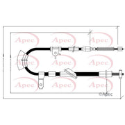 Apec Handbrake Cable Left Rear fits Opel Agila A 2000-2007 1.0 1.2