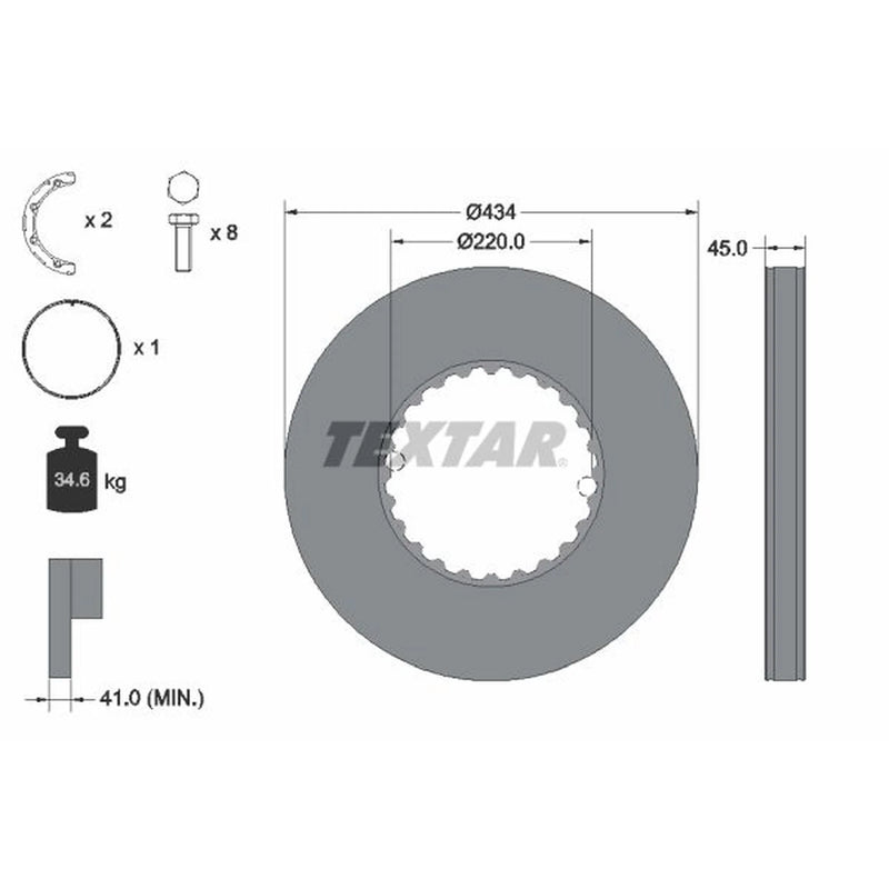 Textar 2 x Solid Brake Discs 93272100