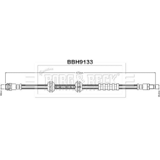 Borg & Beck Brake Hydraulic Hose Line Front Right BBH9133
