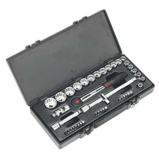 SOCKET & BIT SET 42PC 1/2inchSQ DRIVE TOTAL DRIVE Sealey - Dynamic Drive