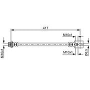 Bosch Brake Hydraulic Hose Line inner fits Nissan Patrol Gr 1997-2000