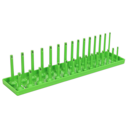 Sealey Socket Holder 3/8"Sq Drive 6-21mm Hi-Vis Green SH3815HV Sealey - Dynamic Drive