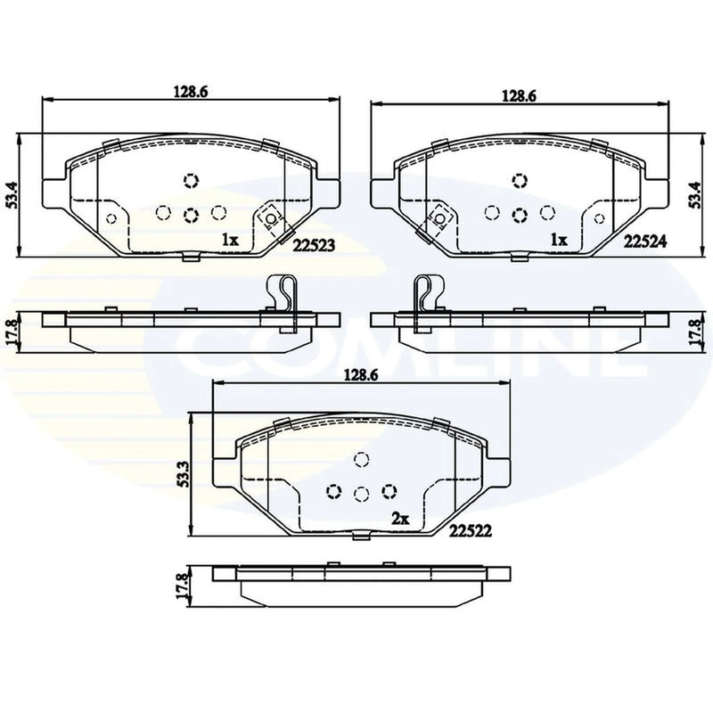 Comline 4 x Front Brake Pad Set fits Opel Karl 2015-2018 1.0