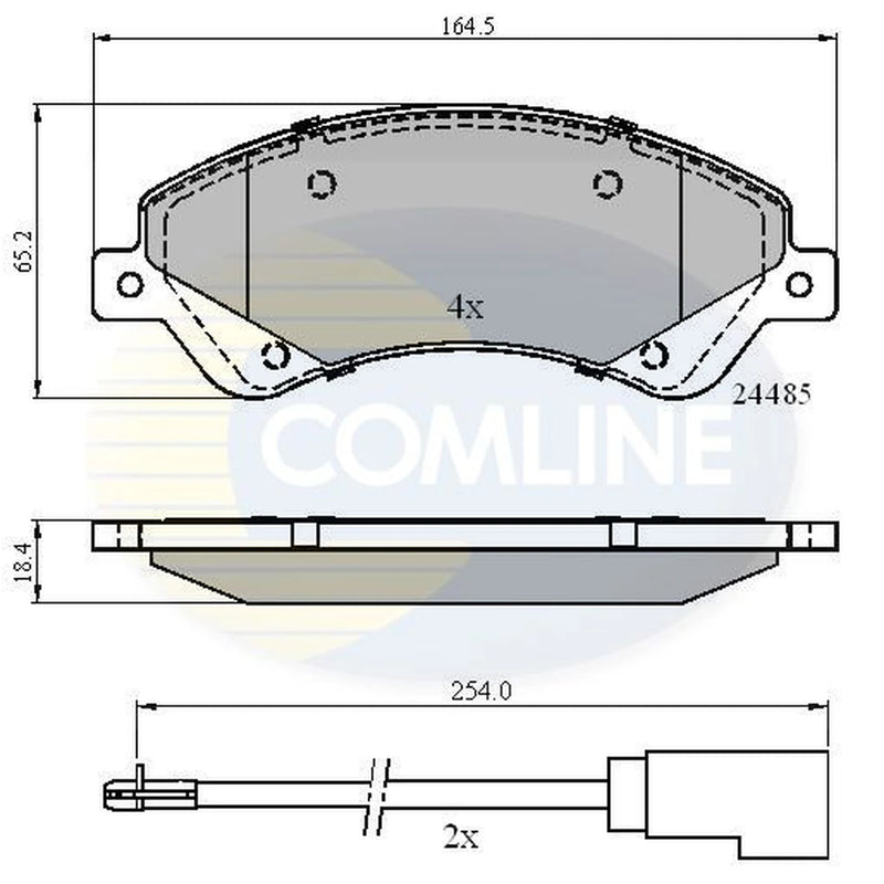 Comline 4 x Front Brake Pad Set fits Ford Transit 2006-2014 2.2