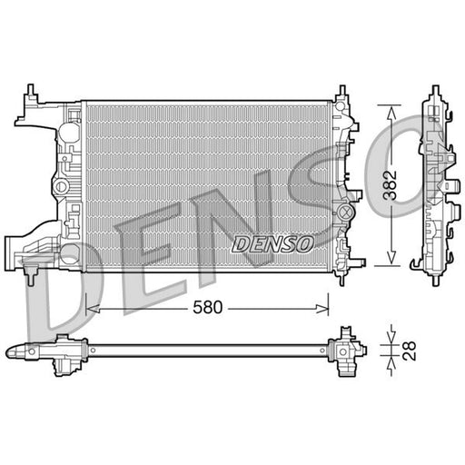 Denso Engine Radiator fits Opel Astra J 2009-2015 1.3 1.7
