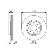 Bosch 2 x Vented Brake Discs