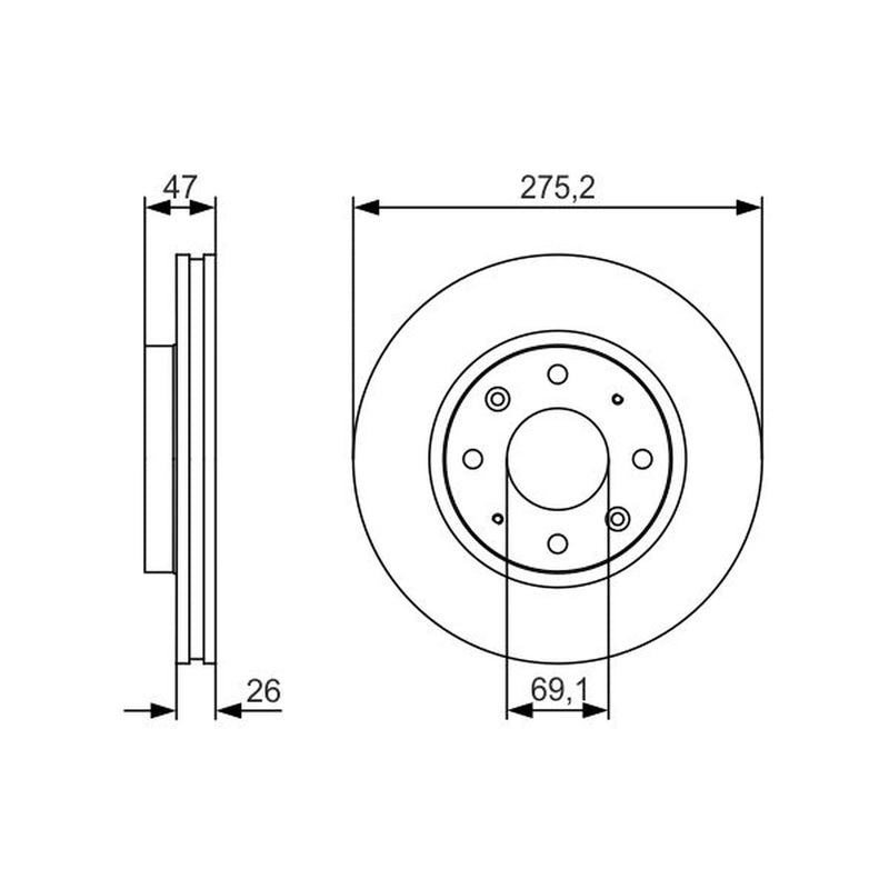 Bosch 2 x Vented Brake Discs