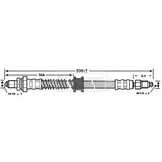 Borg & Beck Brake Hydraulic Hose Line Front Right BBH6983