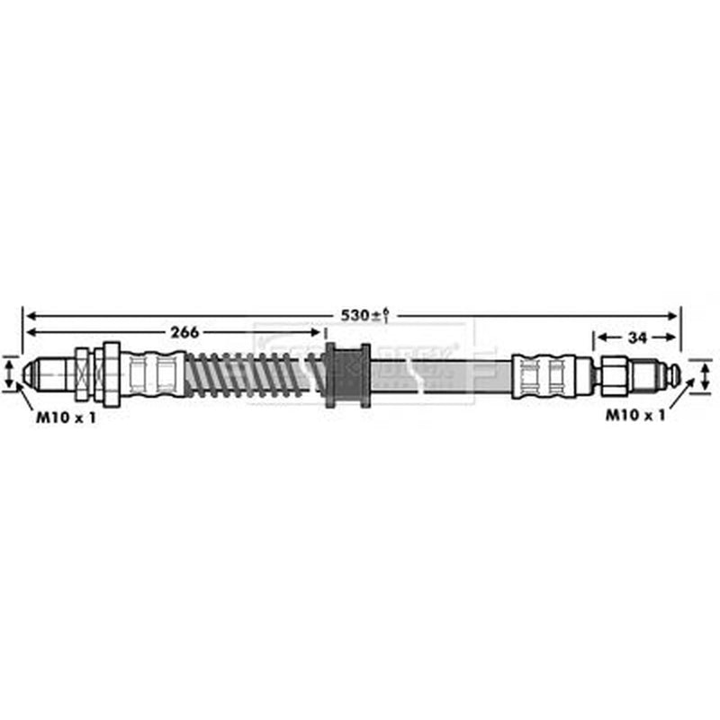 Borg & Beck Brake Hydraulic Hose Line Front Right BBH6983
