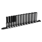 Sealey Socket Set Deep 12pc 3/8"Sq Drive Metric Black Series AK7993 Sealey - Dynamic Drive