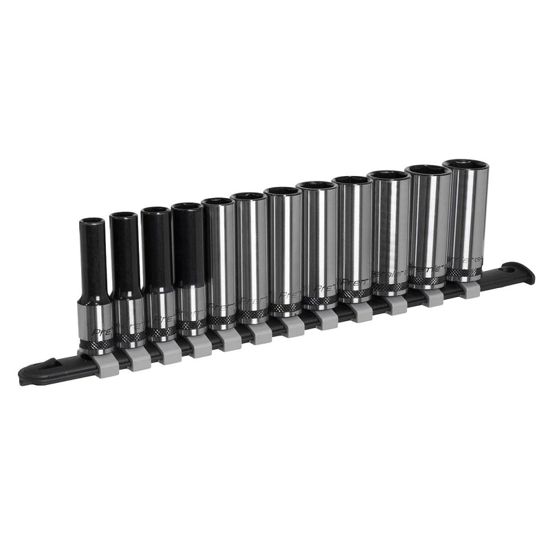 Sealey Socket Set Deep 12pc 3/8"Sq Drive Metric Black Series AK7993 Sealey - Dynamic Drive