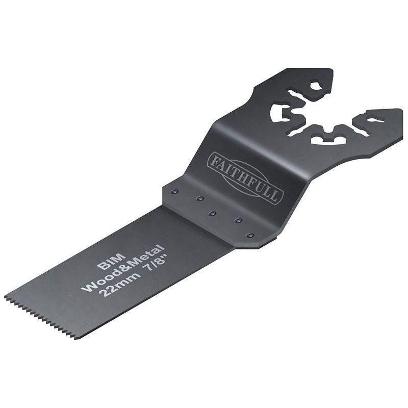 Faithfull Multi-Functional Tool Flush Cut Wood/Bi-Metal Blade 22mm (Pack 5) Faithfull - Town Tools