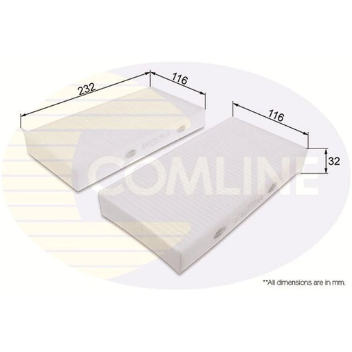 Comline Cabin Air Filter (Pollen Filter) fits BMW 1 2019-2020