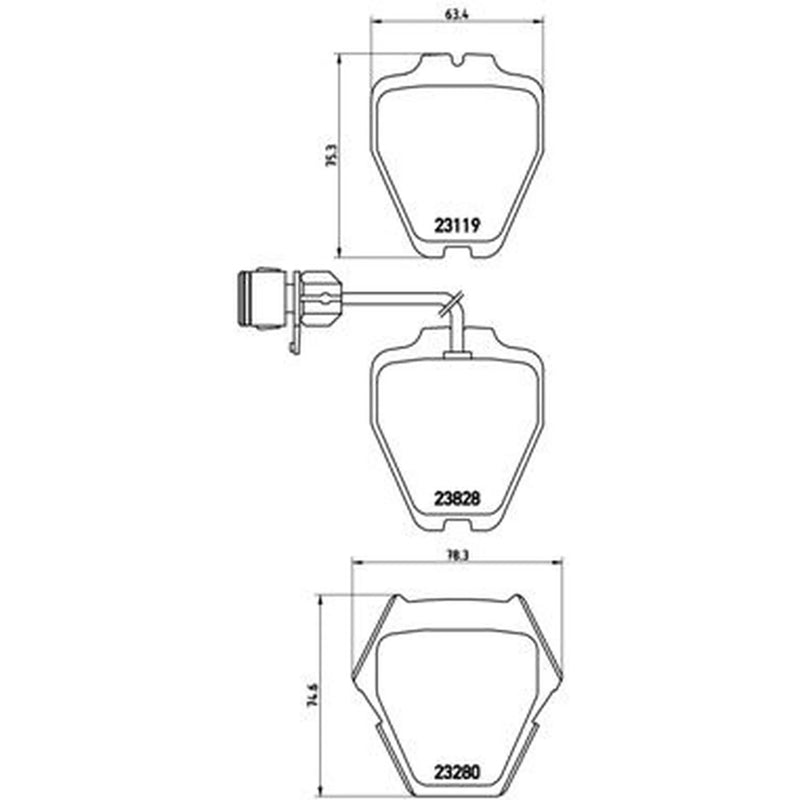 Brembo 8 x Front Brake Pad Set fits Audi A8 D2 1995-2002 2.5 2.8 3.3 3.7 4.2 6.0