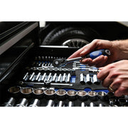 Draper Soft Grip Socket Set in Full Plus Drawer EVA Insert Tray, 1/4", 3/8" & 1/ Draper - Dynamic Drive
