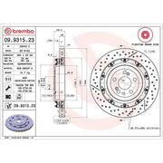 Brembo Rear Brake Aluminium Brake Disc Hub Discs & Pads fits Mercedes-Benz Sl