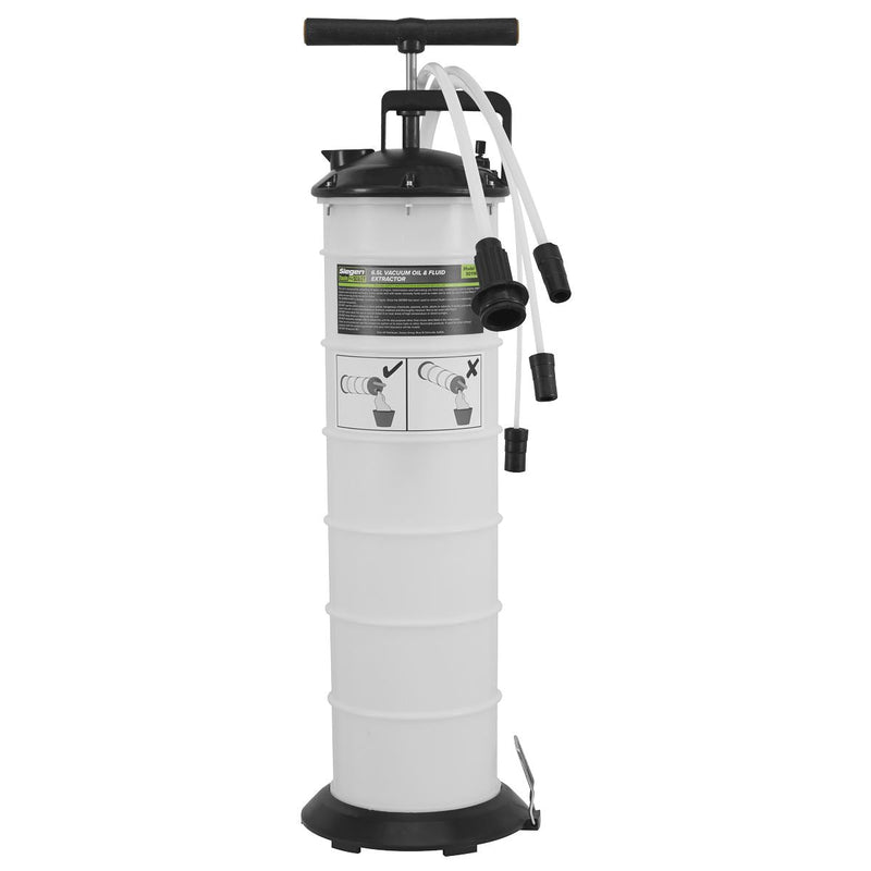 Sealey Vacuum Oil & Fluid Extractor Manual 6.5L S01169 Sealey - Dynamic Drive