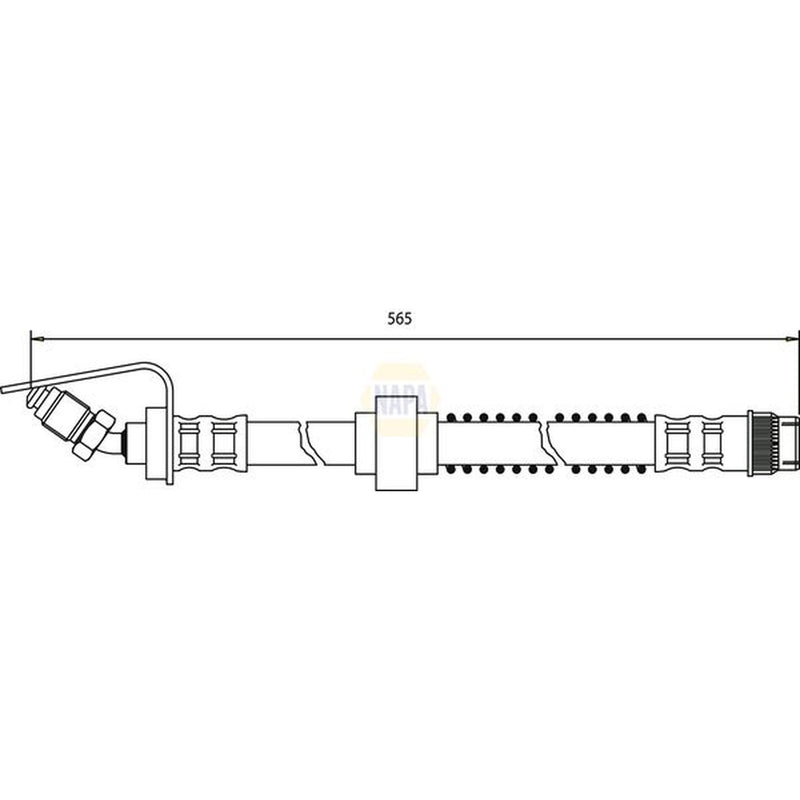 NAPA Brake Hydraulic Hose Line Front fits Opel Movano A 1999-2001 2.5 2.8