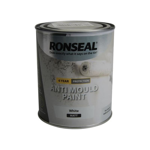 Ronseal 6 Year Anti Mould Paint White Matt 750ml Ronseal - Dynamic Drive