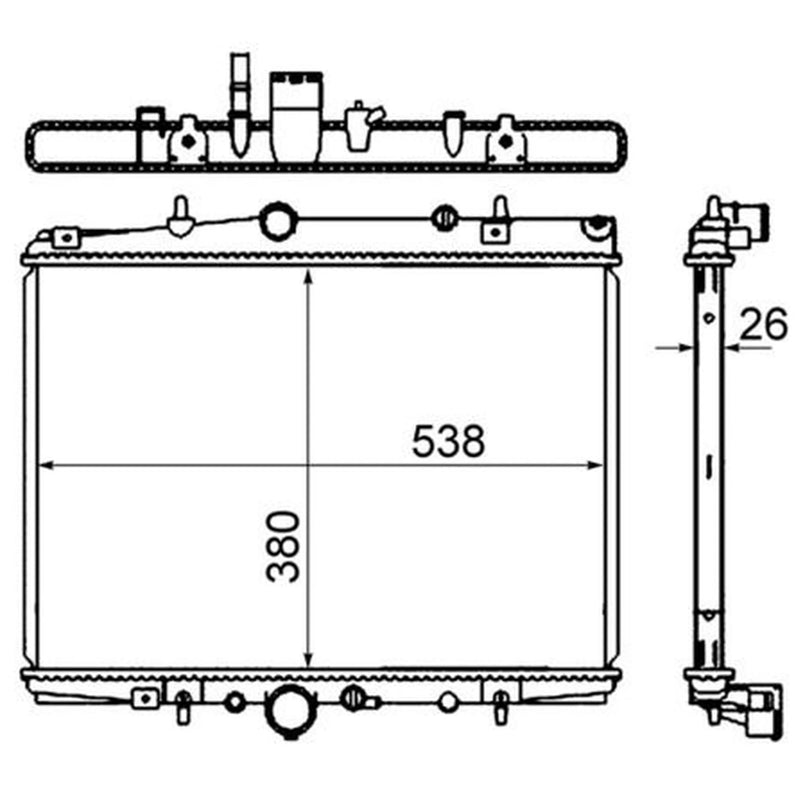 Mahle Engine Radiator fits Citroën C5 I 2001-2004 1.8 2.0