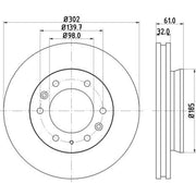 Mintex 2 x Vented Front Brake Discs MDC2498-x2