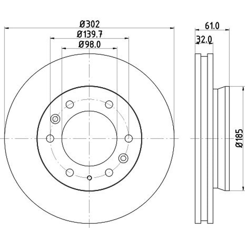 Mintex 2 x Vented Front Brake Discs MDC2498-x2