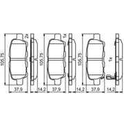 Bosch Front & Rear Pads fits Suzuki Grand Vitara II 2005-2015 1.9 2.0 2.4 3.2