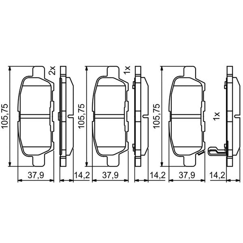 Bosch Front & Rear Pads fits Suzuki Grand Vitara II 2005-2015 1.9 2.0 2.4 3.2