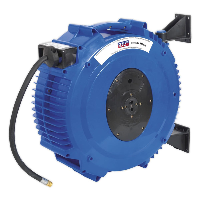 Sealey Retractable Air Hose Reel 20m 10mm ID Rubber Hose SA88 Sealey  - Dynamic Drive