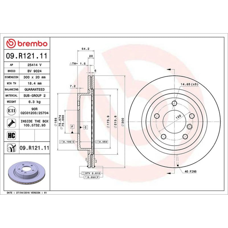 Brembo Rear Brake Internally Vented Discs & Pads fits BMW Z4 Roadster 2009-2016