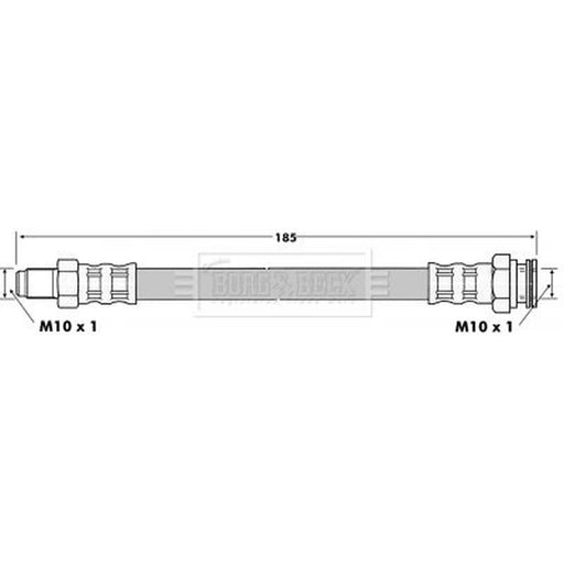 Borg & Beck Brake Hydraulic Hose Line Rear Right BBH6649