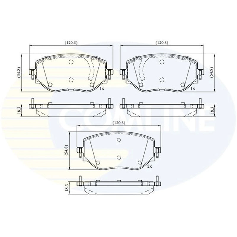 Comline 4 x Front Brake Pad Set fits Dacia Sandero III 2021 on 1.0