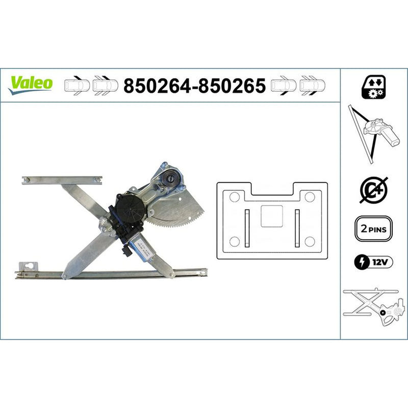Valeo Electric Window Regulator Lifter Left Front 850264
