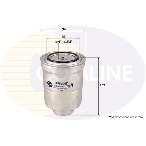 Comline Fuel Filter Element fits Citroën C4 Aircross 2012 on 1.8
