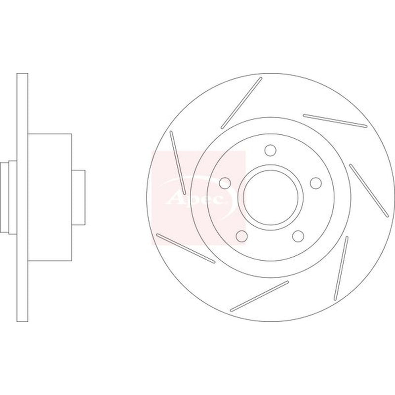 Apec 2 x Slotted Brake Discs fits Renault Megane III 2008-2016 2.0