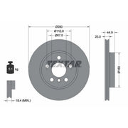 Textar 2 x Vented Front Brake Discs 92305303