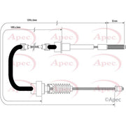 Apec Handbrake Cable Left Rear fits VW Corrado 1991-1995 2.0 2.9