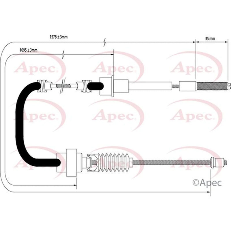 Apec Handbrake Cable Right Rear CAB1570