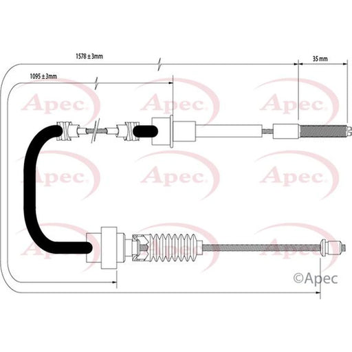 Apec Handbrake Cable Right Rear CAB1570