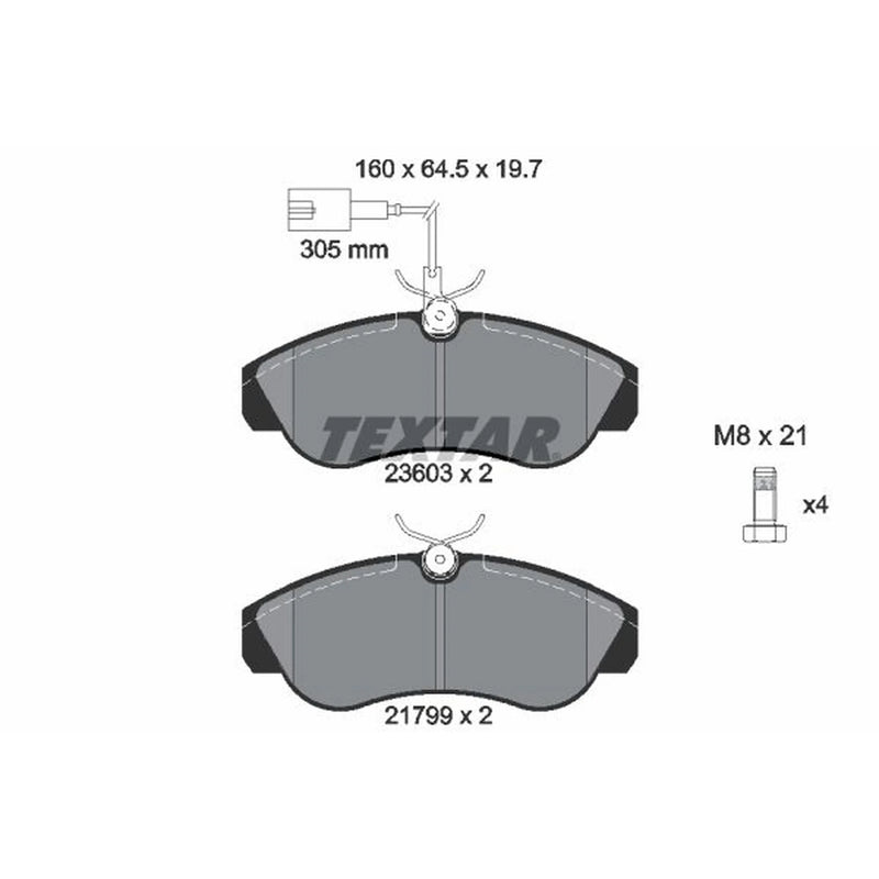 Textar Front Brake Pad Set 2360301