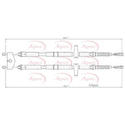 Apec Handbrake Cable Right Rear CAB1027